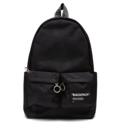 Quote Tote Backpack - Black/White