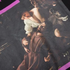 Arrow Caravaggio St Francis Slim S/S Tee - Black/Cyclamen -Urban Fashion Sales Off White co Virgil Abloh Arrow Caravaggio St Francis Slim SS Tee Black Cycle OMAA027S23JER0031034 04 06 23 S NF Feature 4