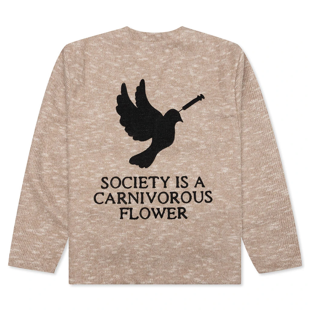 Pleasures Carnivore Cardigan - Tan 2 Pleasures Carnivore Cardigan - Tan - Image 2