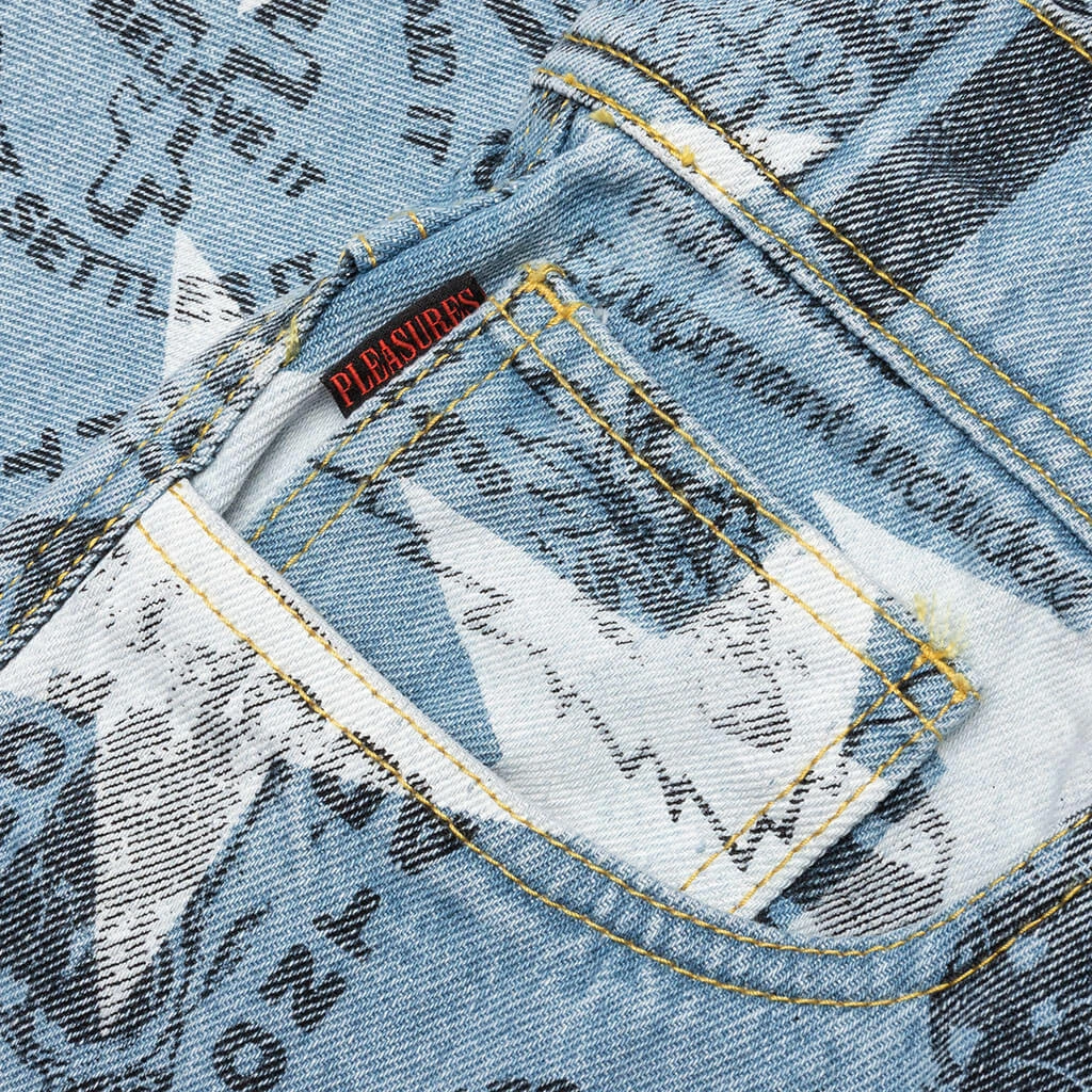 Pleasures Poppy Denim Pant - Blue 4 Pleasures Poppy Denim Pant - Blue - Image 4