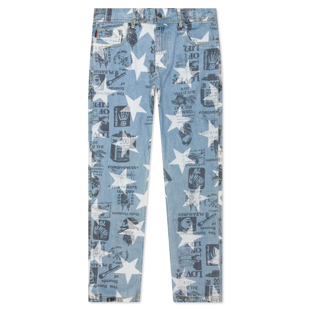Pleasures Poppy Denim Pant - Blue 1 Pleasures Poppy Denim Pant - Blue