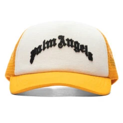 Palm Angels Curved Logo Mesh Cap - Ocher/Yellow
