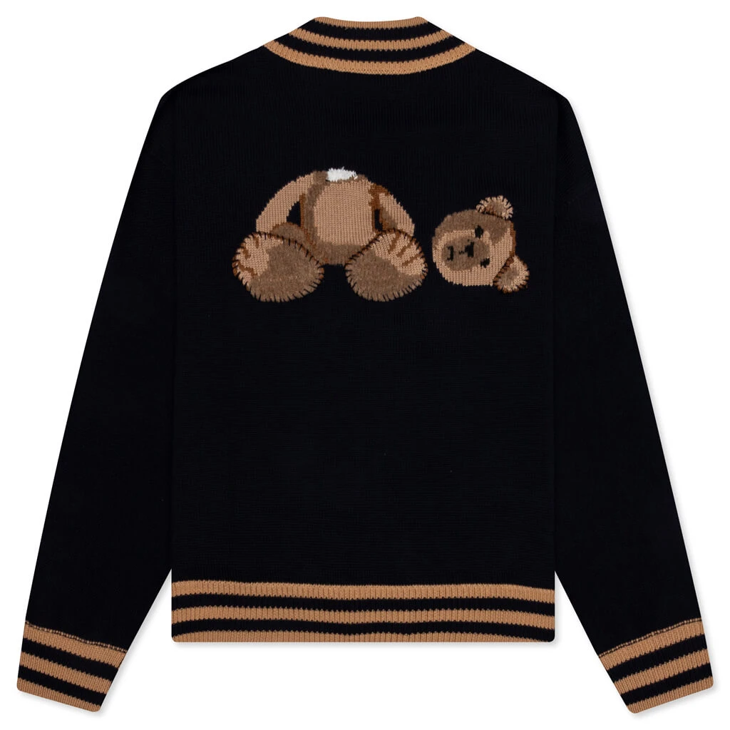 Palm Angels PA Bear Cardigan - Black/Brown 2 Palm Angels PA Bear Cardigan - Black/Brown - Image 2