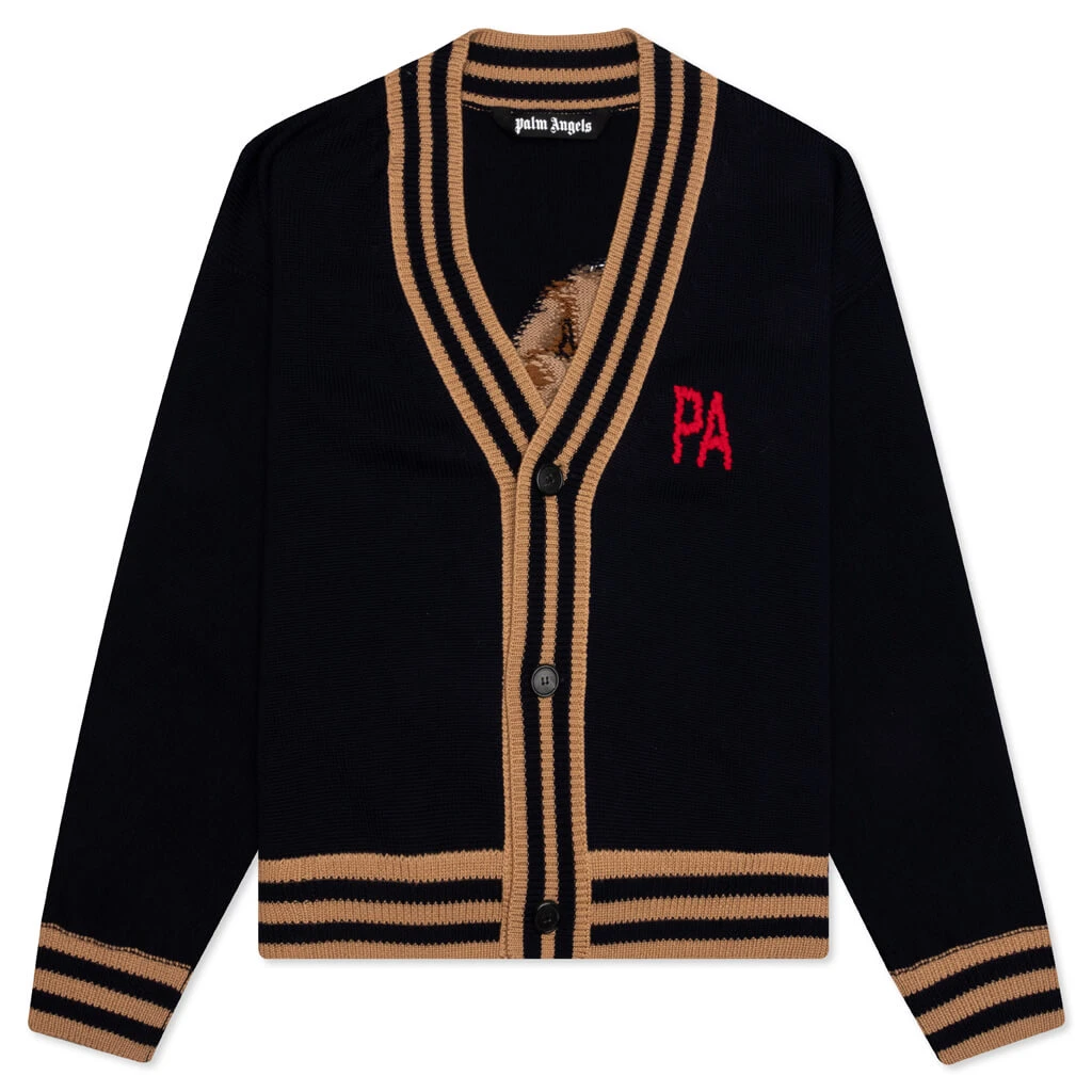 Palm Angels PA Bear Cardigan - Black/Brown 1 Palm Angels PA Bear Cardigan - Black/Brown