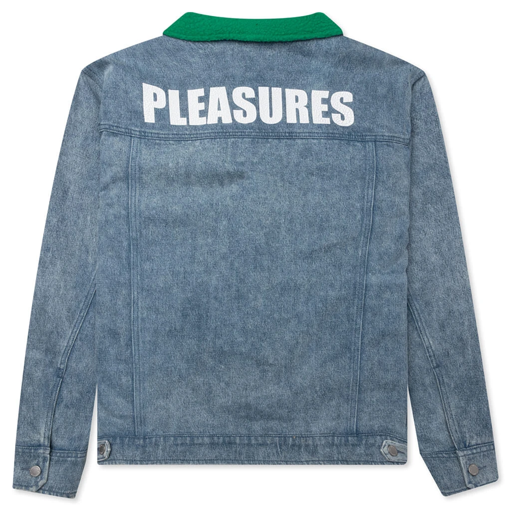 Pleasures Fried Trucker Jacket - Green/Blue 2 Pleasures Fried Trucker Jacket - Green/Blue - Image 2