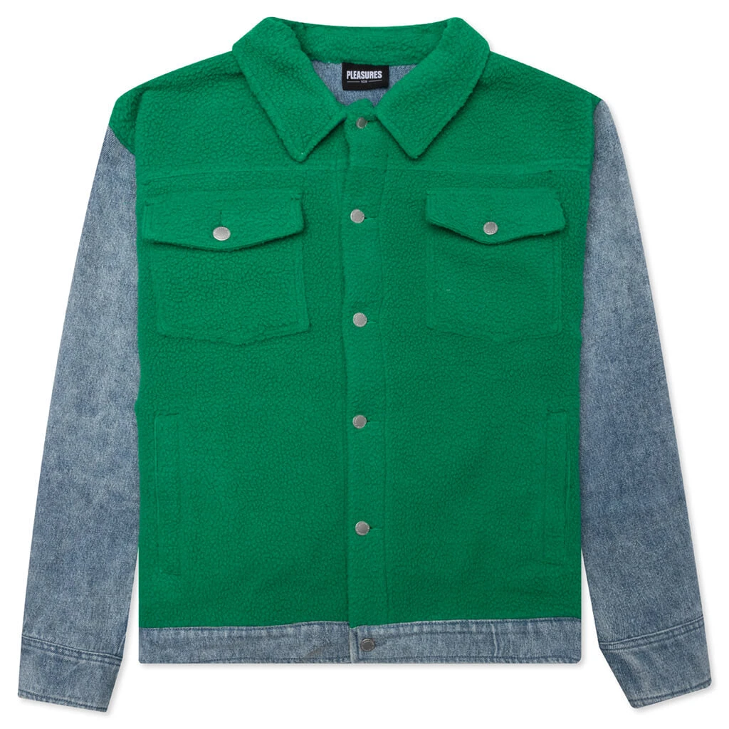 Pleasures Fried Trucker Jacket - Green/Blue 1 Pleasures Fried Trucker Jacket - Green/Blue