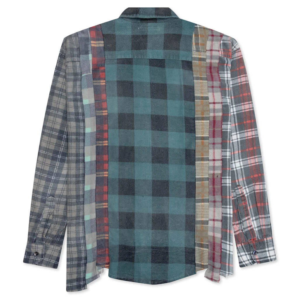 Rebuild By Flannel Shirt 7 Cuts Shirt / Reflection - Turquoise/Navy 2 Rebuild By Flannel Shirt 7 Cuts Shirt / Reflection - Turquoise/Navy - Image 2