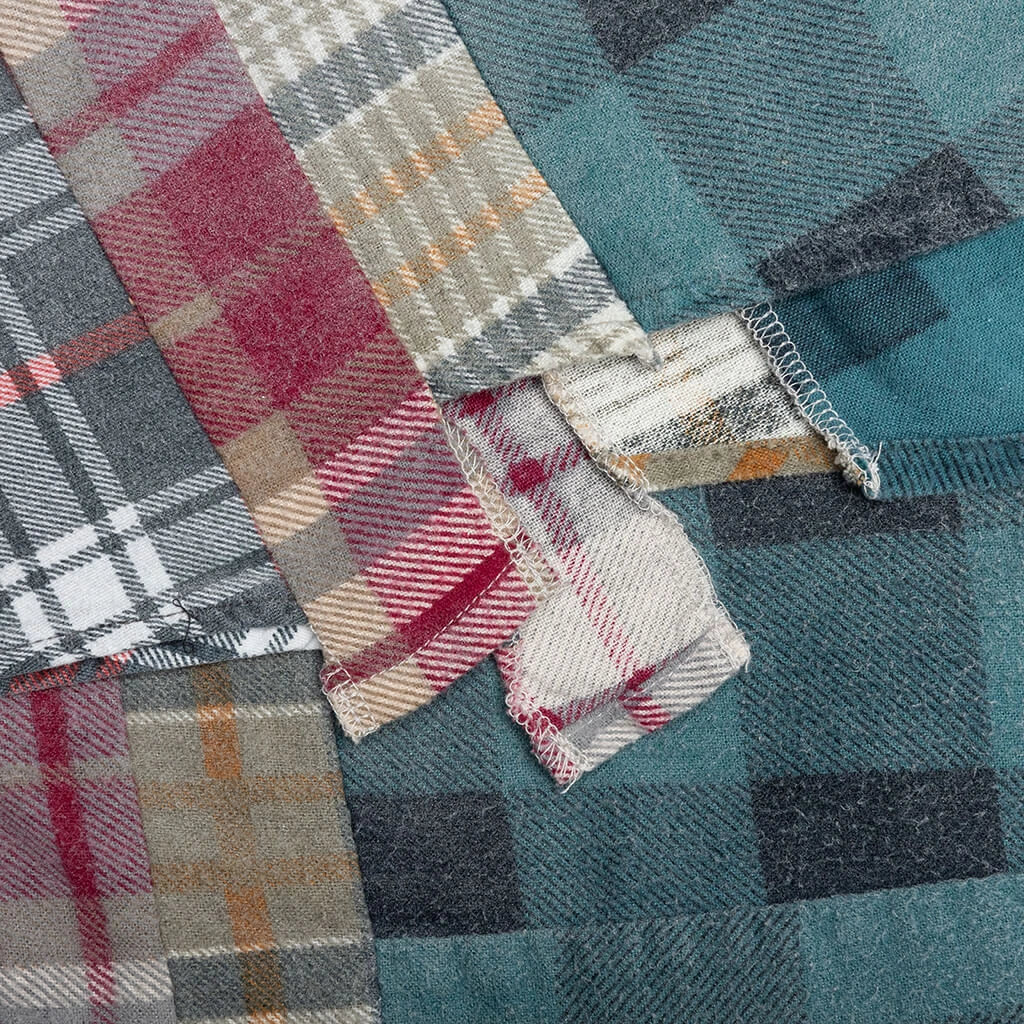 Rebuild By Flannel Shirt 7 Cuts Shirt / Reflection - Turquoise/Navy 4 Rebuild By Flannel Shirt 7 Cuts Shirt / Reflection - Turquoise/Navy - Image 4