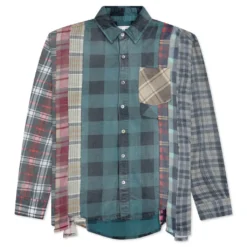 Rebuild By Flannel Shirt 7 Cuts Shirt / Reflection - Turquoise/Navy