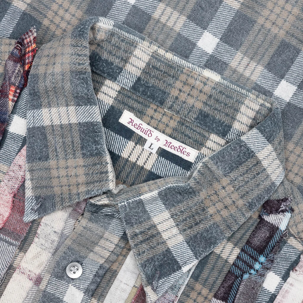 Rebuild By Flannel Shirt Ribbon Shirt / Reflection - Brown/Navy 4 Rebuild By Flannel Shirt Ribbon Shirt / Reflection - Brown/Navy - Image 4