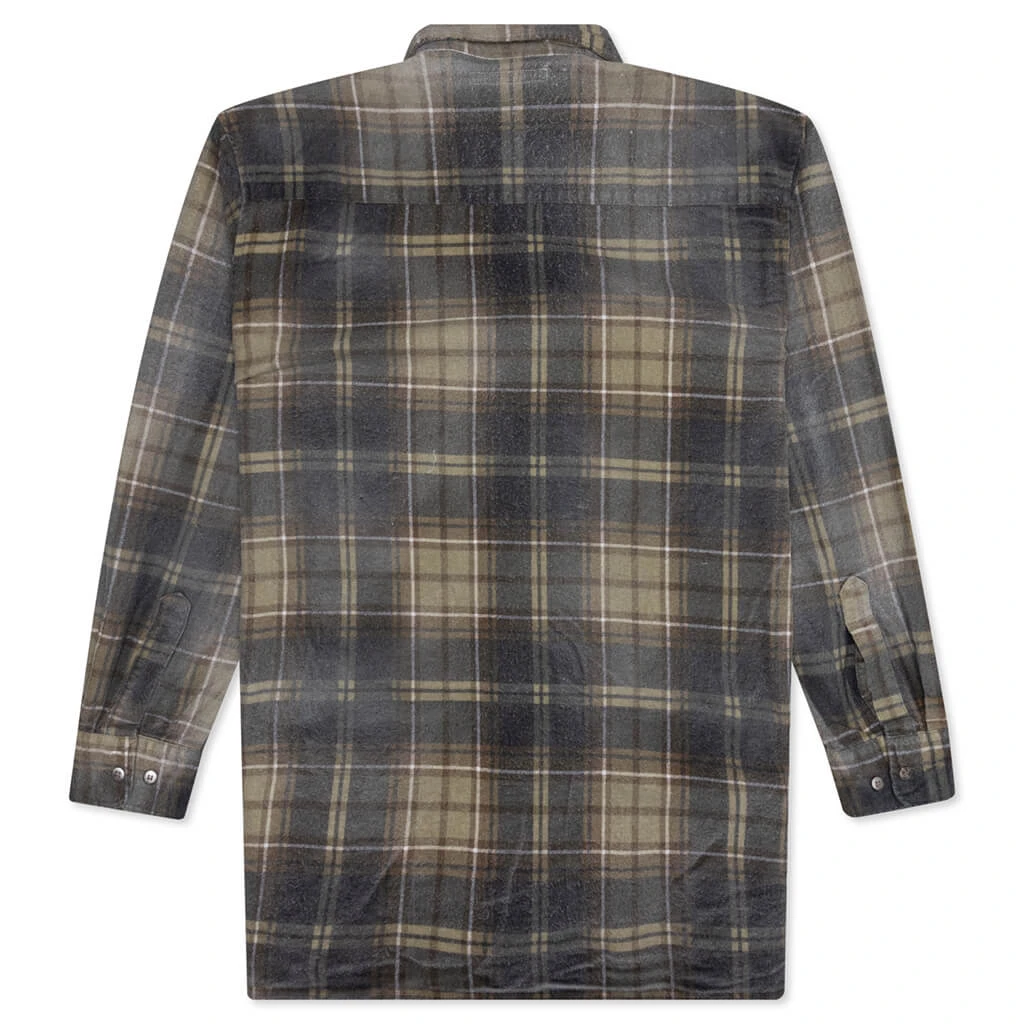 Rebuild By Flannel Shirt Ribbon Shirt / Reflection - Olive/Charcoal 2 Rebuild By Flannel Shirt Ribbon Shirt / Reflection - Olive/Charcoal - Image 2
