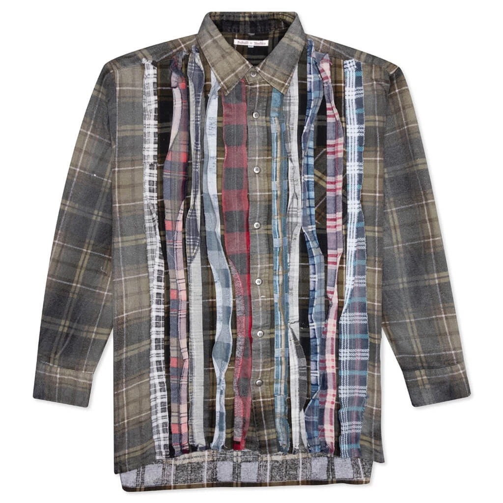 Rebuild By Flannel Shirt Ribbon Shirt / Reflection - Olive/Charcoal 1 Rebuild By Flannel Shirt Ribbon Shirt / Reflection - Olive/Charcoal