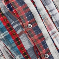 Rebuild Flannel Wide Ribbon Shirt Reflection - Red/Black -Urban Fashion Sales Rebuild by Needles Flannel Shirt Ribbon Wide Shirt Reflection Red Blue LQ314 MLT O S 002 12 05 22 Feature JM 5