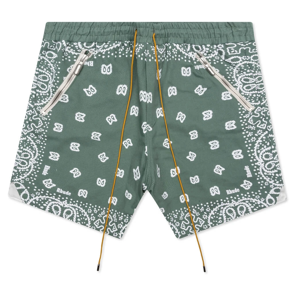 Rhude Bandana Shorts - Sage 1 Rhude Bandana Shorts - Sage