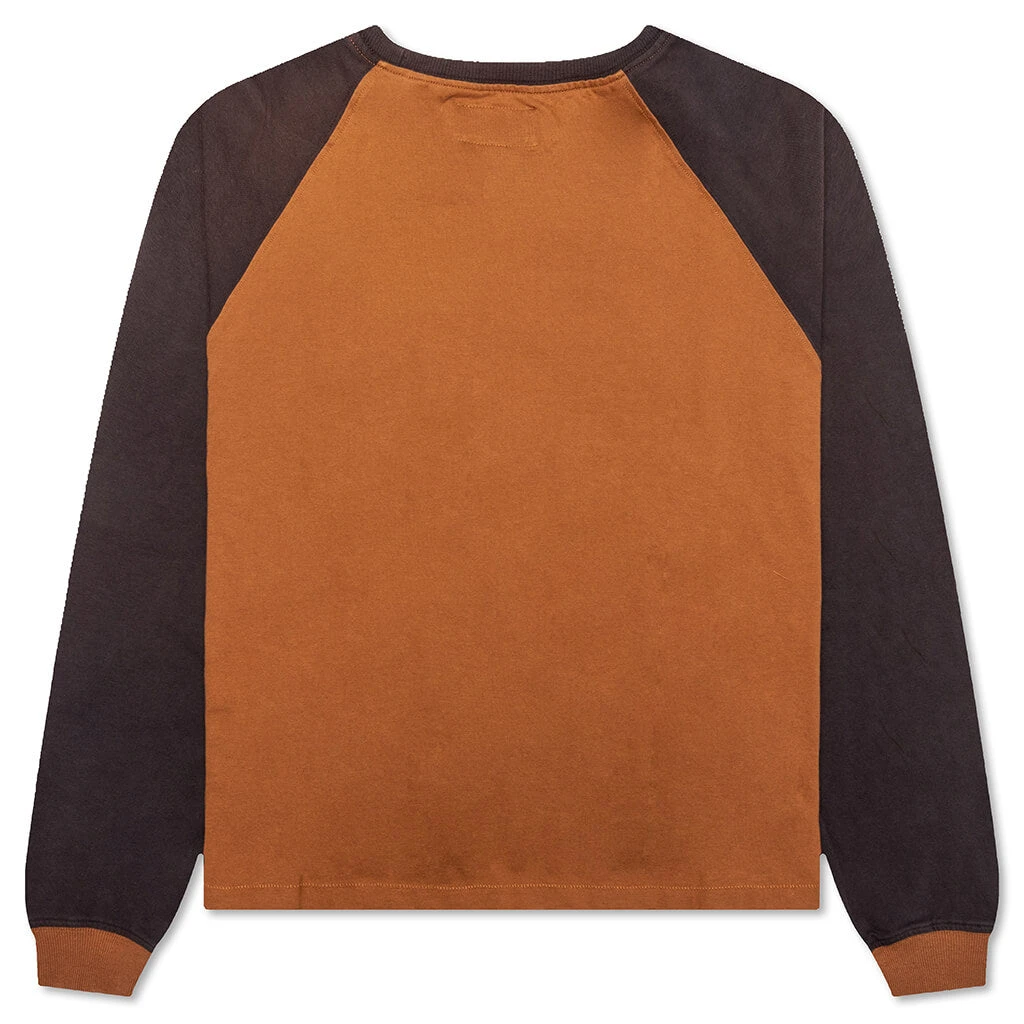 Rhude Black Hills L/S Raglan Sweatshirt - Camel/Black 2 Rhude Black Hills L/S Raglan Sweatshirt - Camel/Black - Image 2