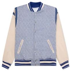 Rhude Jacquard Lightning Bomber - Multi Blue/Ivory