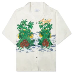 Rhude Palmas Snap Shirt - Off White