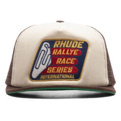Rhude Race Series Washed Trucker Hat - Brown