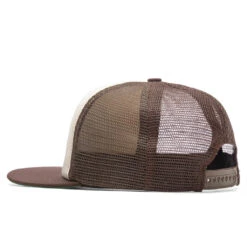 Rhude Race Series Washed Trucker Hat - Brown -Urban Fashion Sales Rhude Race Series Washed Trucker Hat Brown RHPF23HA110096721672 09 25 23 Feature VR 5