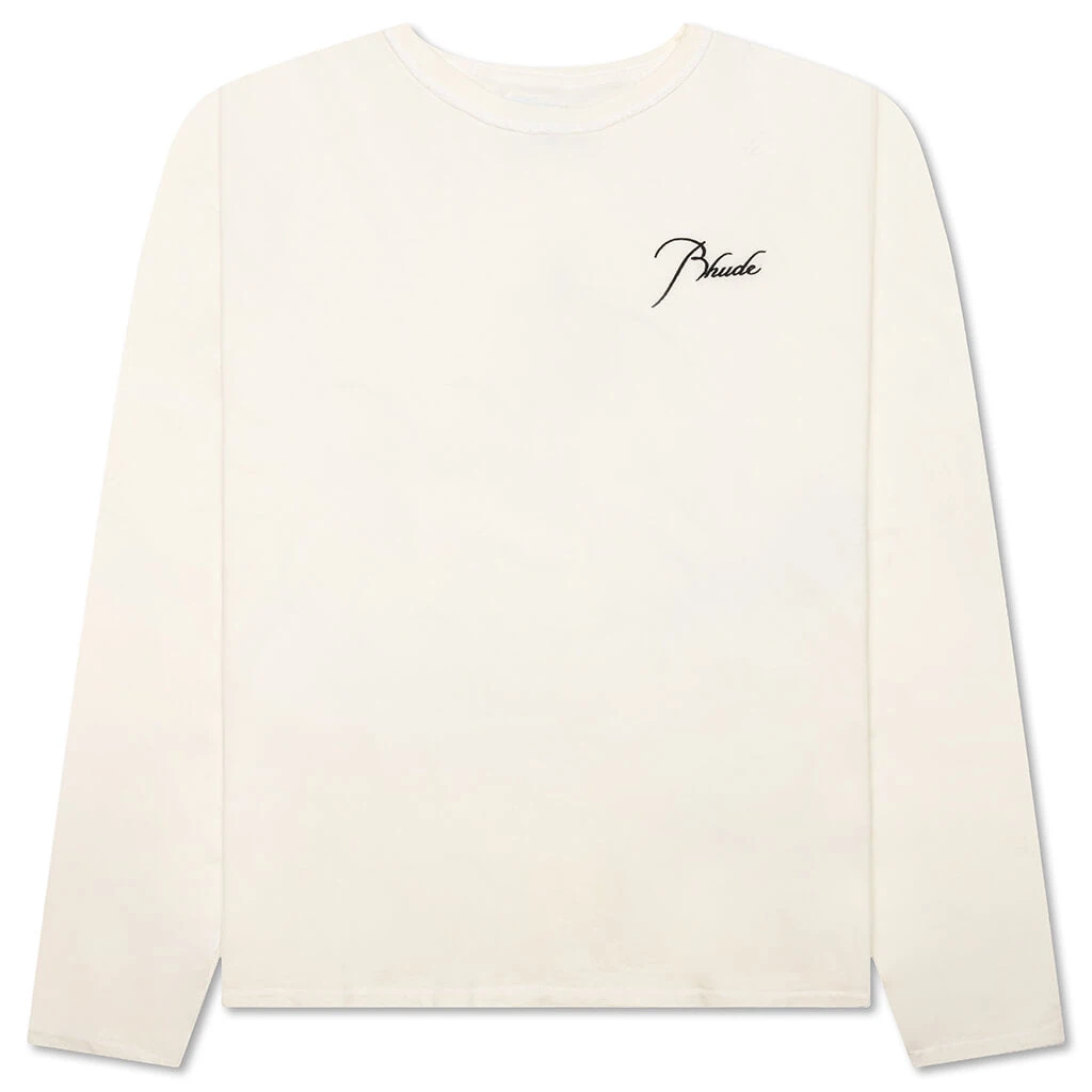 Rhude Reverse L/S Tee - Vintage White 1 Rhude Reverse L/S Tee - Vintage White
