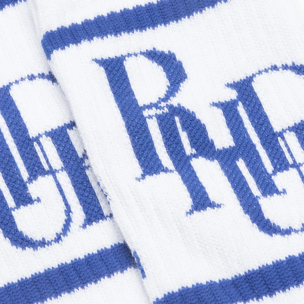 Rhude Scramble Logo Sock - White/Royal 2 Rhude Scramble Logo Sock - White/Royal - Image 2