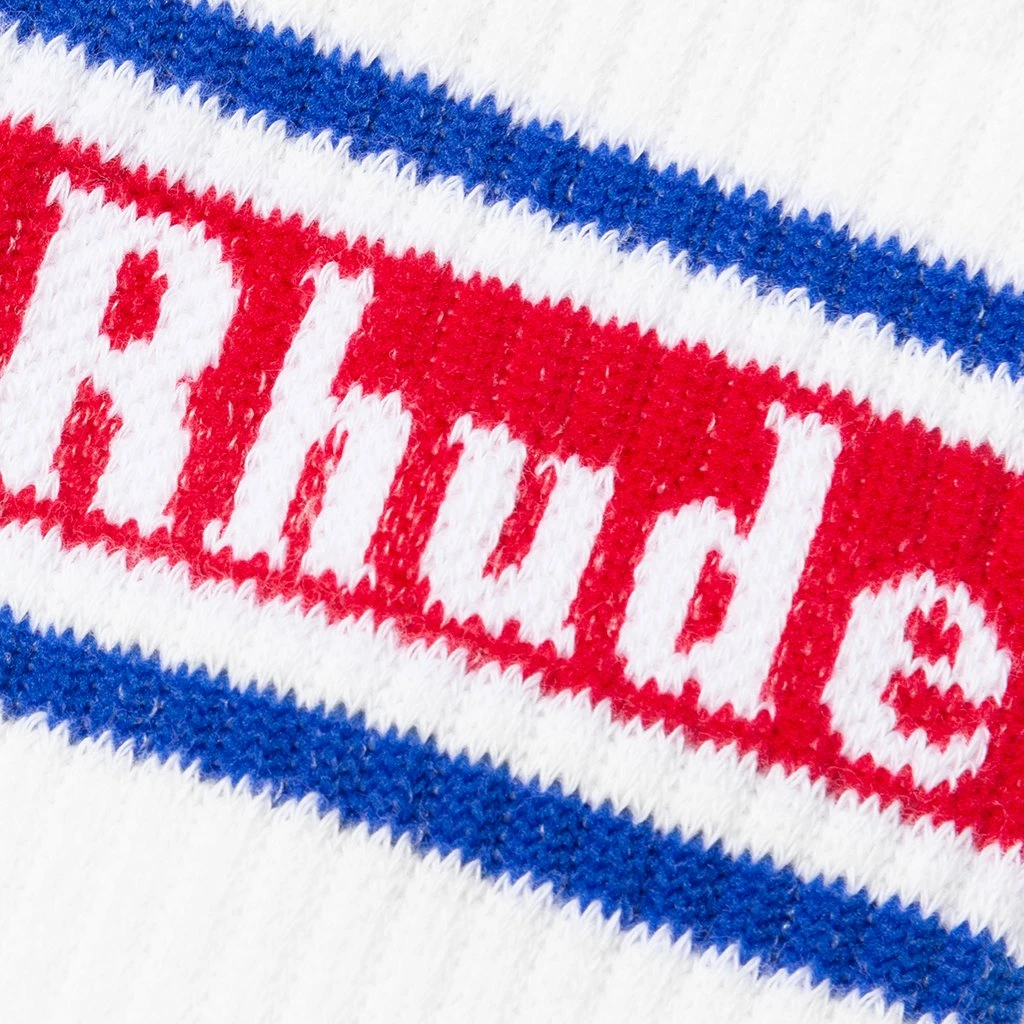 Rhude Vintage Logo Sock - White/Red/Blue 2 Rhude Vintage Logo Sock - White/Red/Blue - Image 2