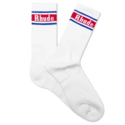 Rhude Vintage Logo Sock V1 - White/Red/Blue