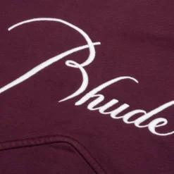Rhude Zip Up Hoodie - Bordeux -Urban Fashion Sales Rhude Zip Up Hoodie Bordeux RHPF22HO06012800 06 13 22 Feature JP 7