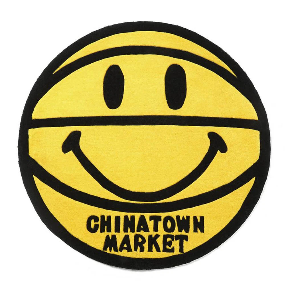 Chinatown Smiley Basketball Rug 4FT - Yellow 1 Chinatown Smiley Basketball Rug 4FT - Yellow