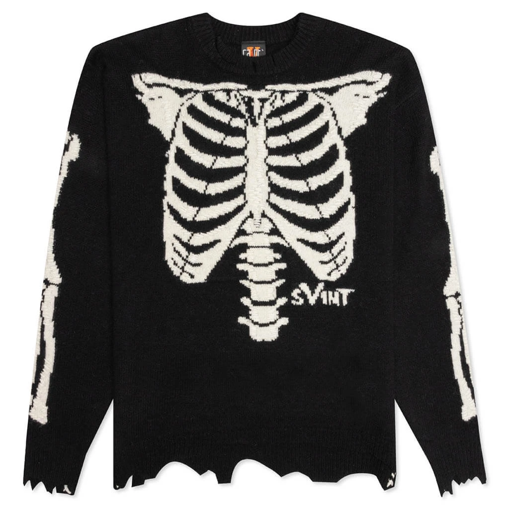 Saint Michael X Vlone Bone Knit - Black 1 Saint Michael X Vlone Bone Knit - Black