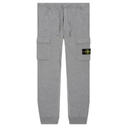 Stone Island Brushed Cargo Fleece Pants - Melange Grey
