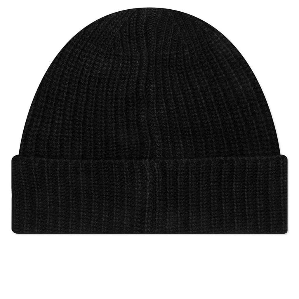 Stone Island Ribbed Geelong Wool Beanie - Black 3 Stone Island Ribbed Geelong Wool Beanie - Black - Image 3