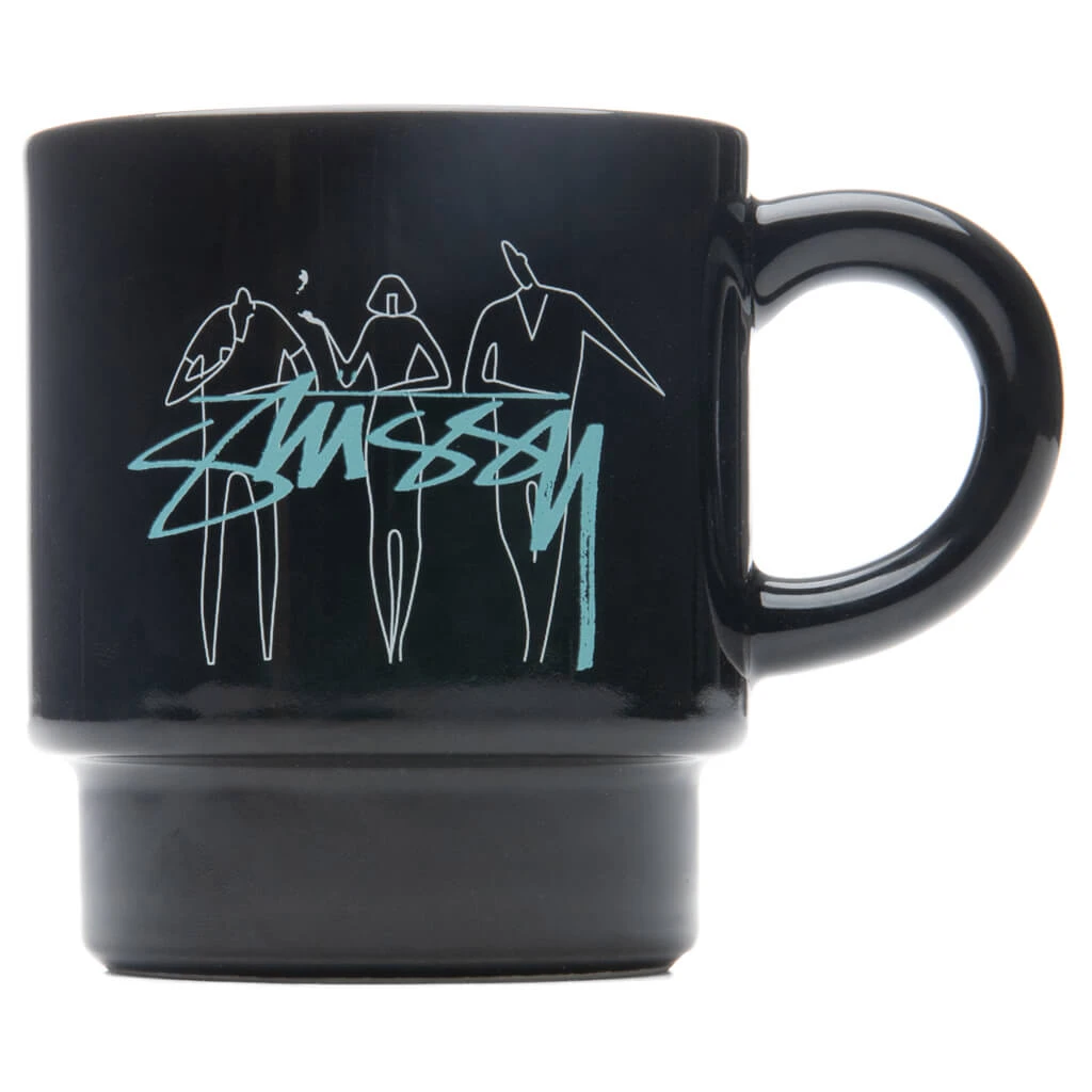 Stussy 3 People Stacking Mug - Black 1 Stussy 3 People Stacking Mug - Black