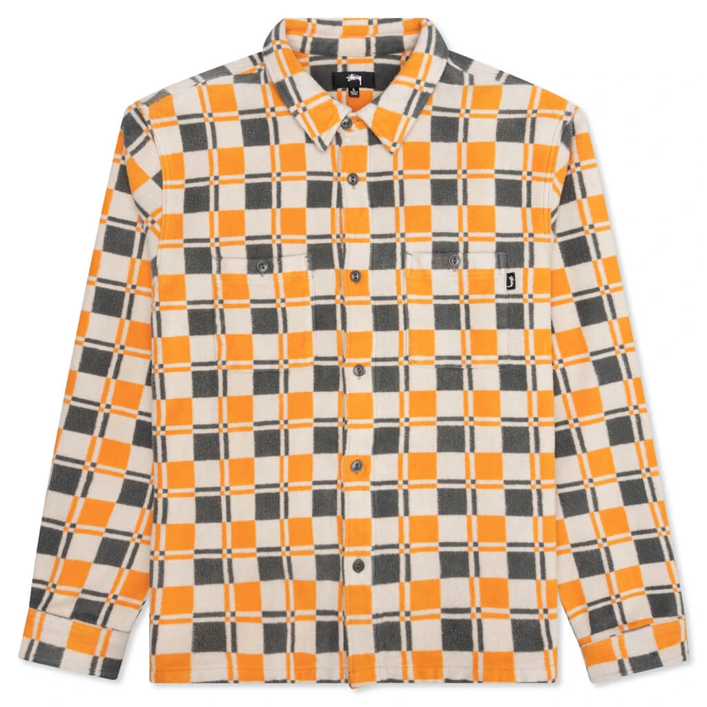 Stussy Brent Plaid L/S Shirt - Tan 1 Stussy Brent Plaid L/S Shirt - Tan