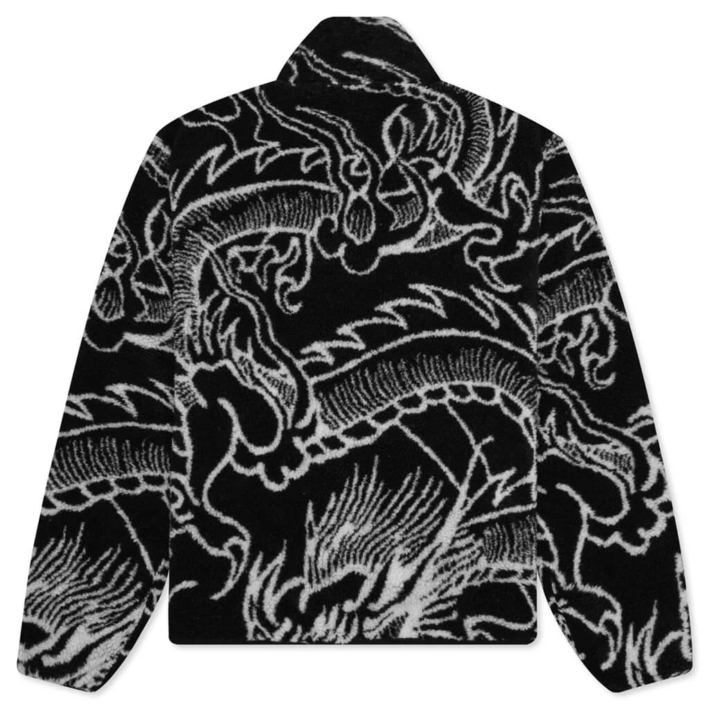 Stussy Dragon Sherpa Jacket - Black 2 Stussy Dragon Sherpa Jacket - Black - Image 2