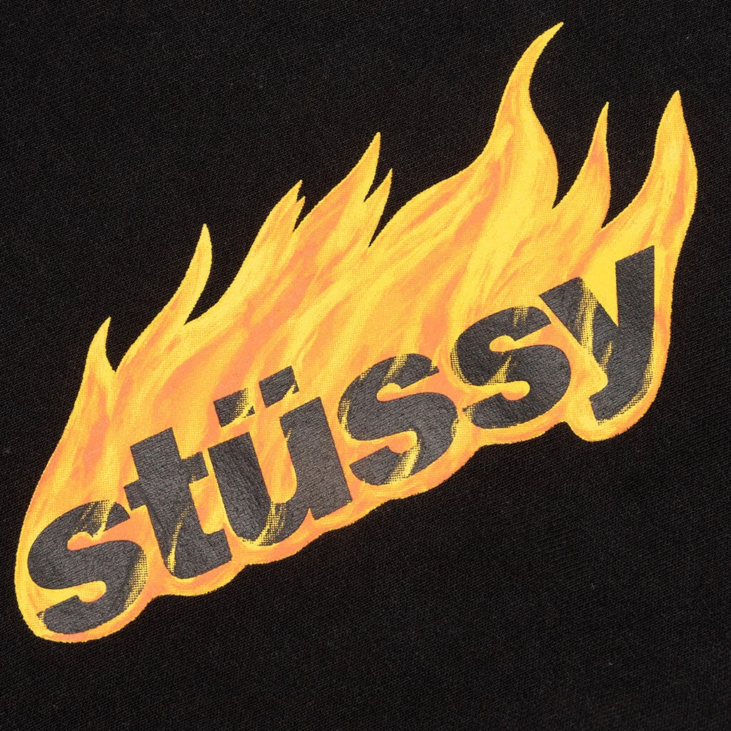 Stussy Flames Hoodie - Black 3 Stussy Flames Hoodie - Black - Image 3