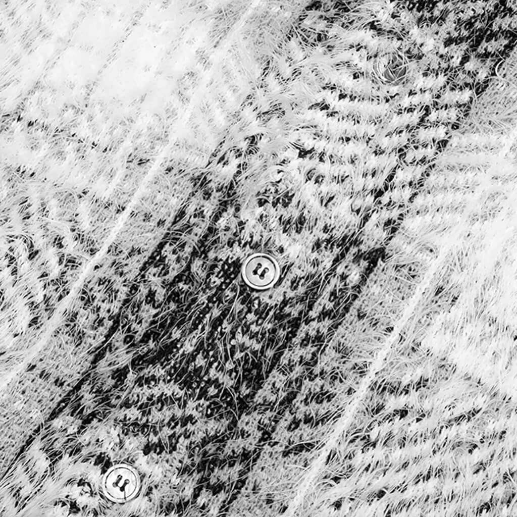 Stussy Hairy Plaid Cardigan - White 4 Stussy Hairy Plaid Cardigan - White - Image 4