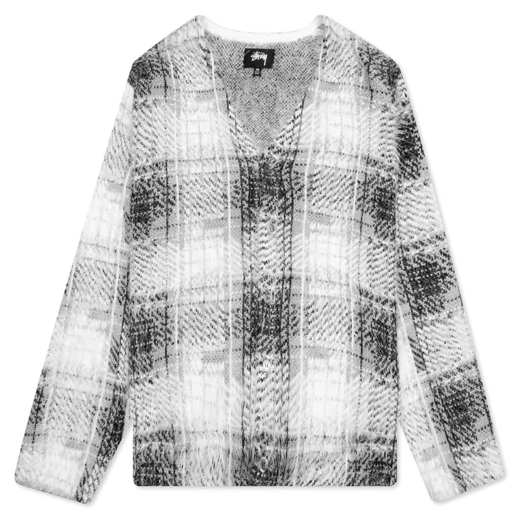 Stussy Hairy Plaid Cardigan - White 1 Stussy Hairy Plaid Cardigan - White
