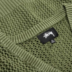 Stussy Loose Gauge Cardigan - Olive -Urban Fashion Sales Stussy Loose Gauge Cardigan Olive 117164 02 10 23 Feature KN 9