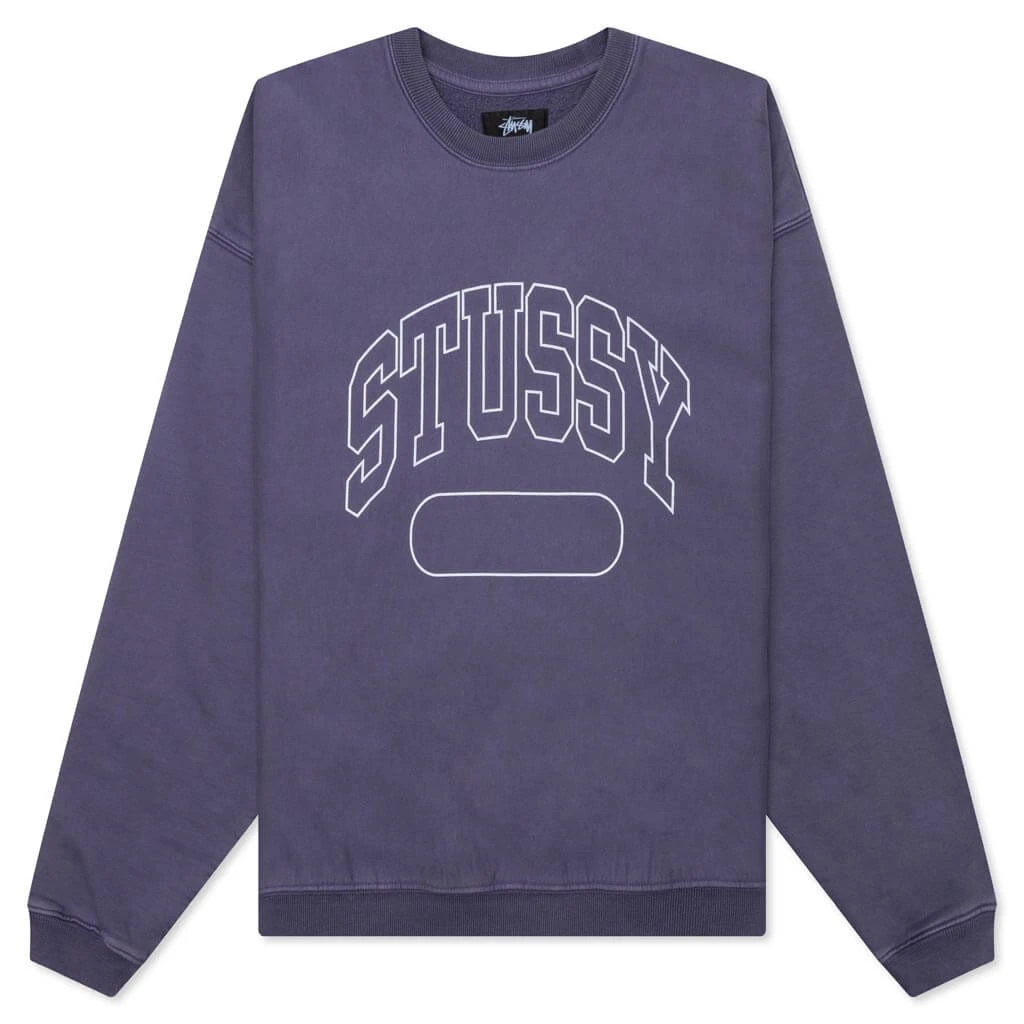 Stussy Varsity Oversized Crew - Washed Blue 1 Stussy Varsity Oversized Crew - Washed Blue