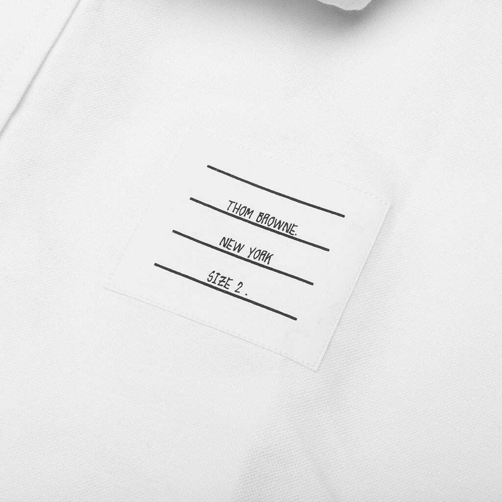 Straight Fit W/ Trompe L'oeil Silk Tie Shirt - White 4 Straight Fit W/ Trompe L'oeil Silk Tie Shirt - White - Image 4