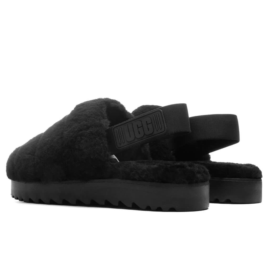 Ugg Women's Super Fluff Slipper - Black 3 Ugg Women's Super Fluff Slipper - Black - Image 3