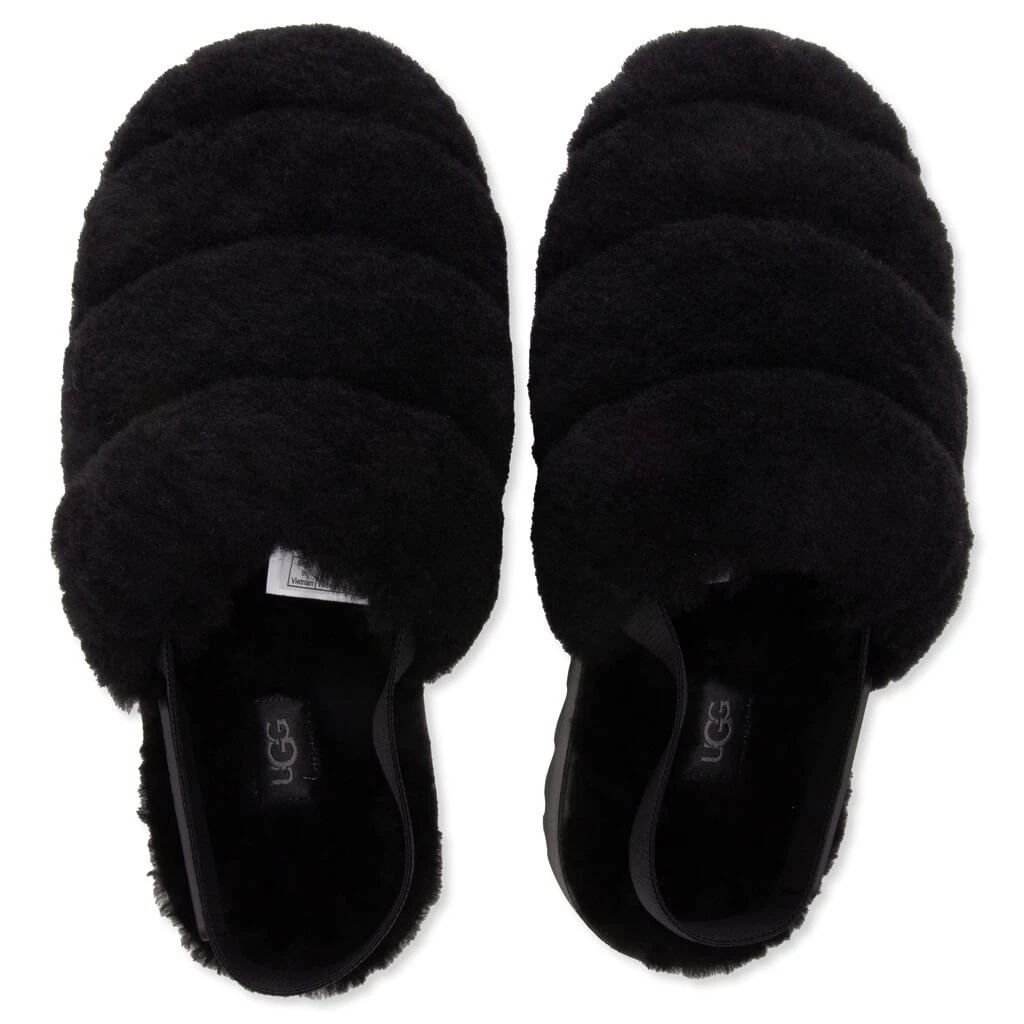 Ugg Women's Super Fluff Slipper - Black 4 Ugg Women's Super Fluff Slipper - Black - Image 4