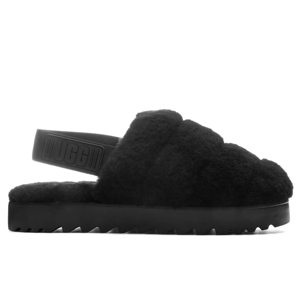 Ugg Women's Super Fluff Slipper - Black 1 Ugg Women's Super Fluff Slipper - Black