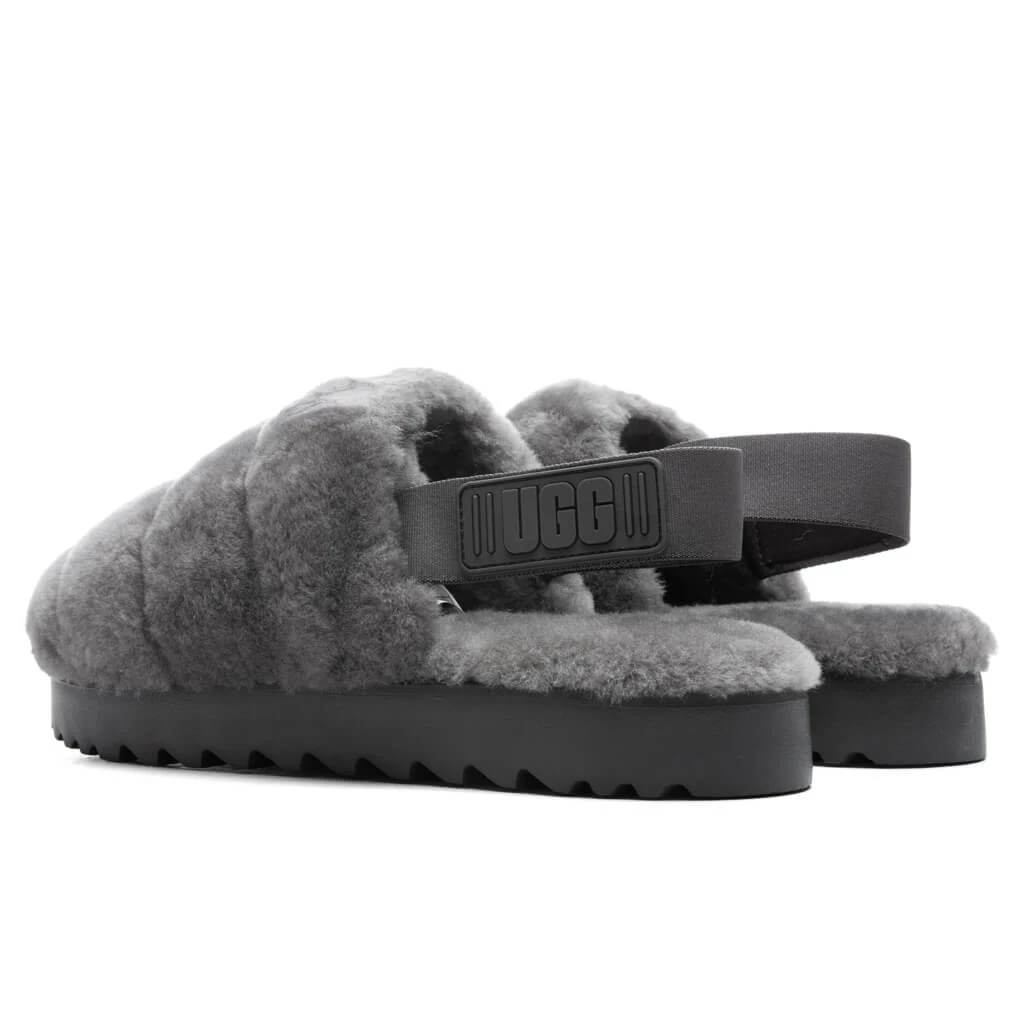 Ugg Women's Super Fluff Slipper - Charcoal 3 Ugg Women's Super Fluff Slipper - Charcoal - Image 3