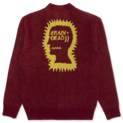 Sunshine Button Down Cardigan - Maroon -Urban Fashion Sales brain dead sunshine button down cardigan maroon 4