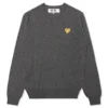 Gold Heart Sweater - Grey