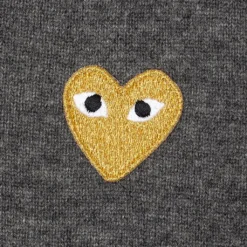 Gold Heart Sweater - Grey -Urban Fashion Sales comme des garcons play gold heart sweater grey 3