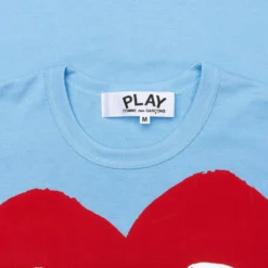 Pastelle Women's Red Logo T-Shirt - Blue -Urban Fashion Sales comme des garcons play pastelle womens red logo t shirt blue 4