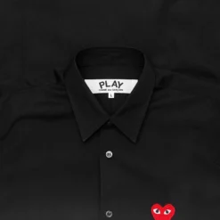 Red Emblem Button Down - Black 7 Red Emblem Button Down - Black -Urban Fashion Sales comme des garcons play red emblem button down black 2